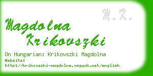 magdolna krikovszki business card